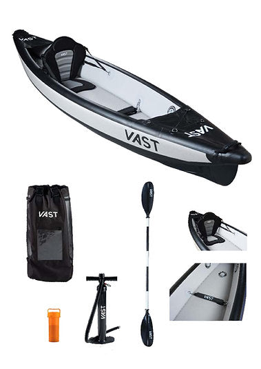 Single Drop-Stitch Inflatable Kayak Black Charcoal